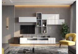 Модульная гостиная Валенсия комплектация 2 белый текстурный