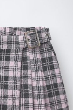 ZARA ЮБКА-ШОРТЫ В КЛЕТКУ, РОЗОВЫЙ