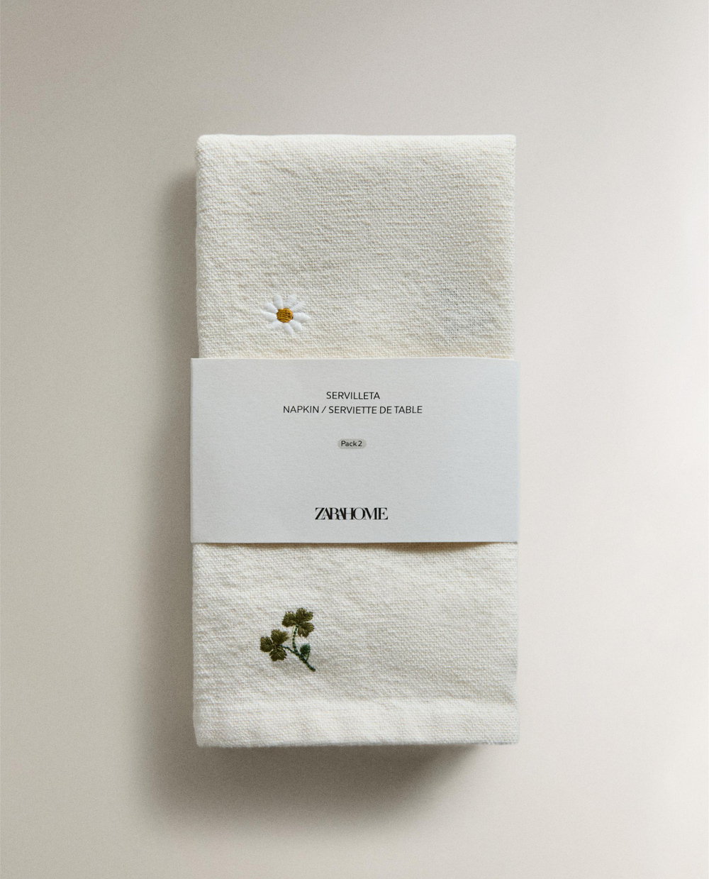Zara Home столовая салфетка из хлопка, вышивка, 45 45 см (комплект 2 шт.)