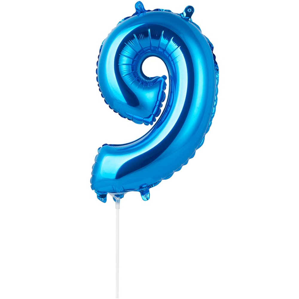 Шар фольгированный Цифра 9 40 см (Синий)