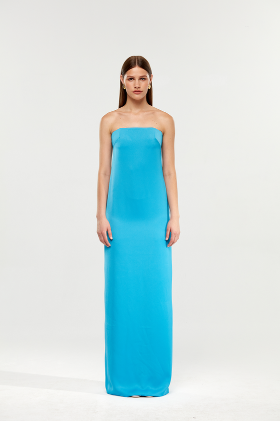 Платье макси корсетное из сатина