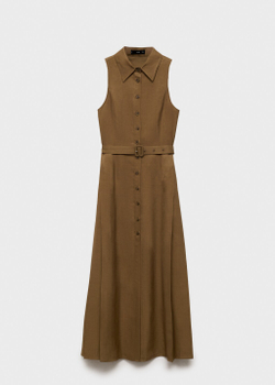 Льняное платье-рубашка с поясом