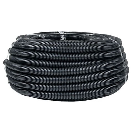 Труба гофр. безгалогеновая FRHF с протяжкой d32 мм (50 м) черная EKF-Plast FRHF-32