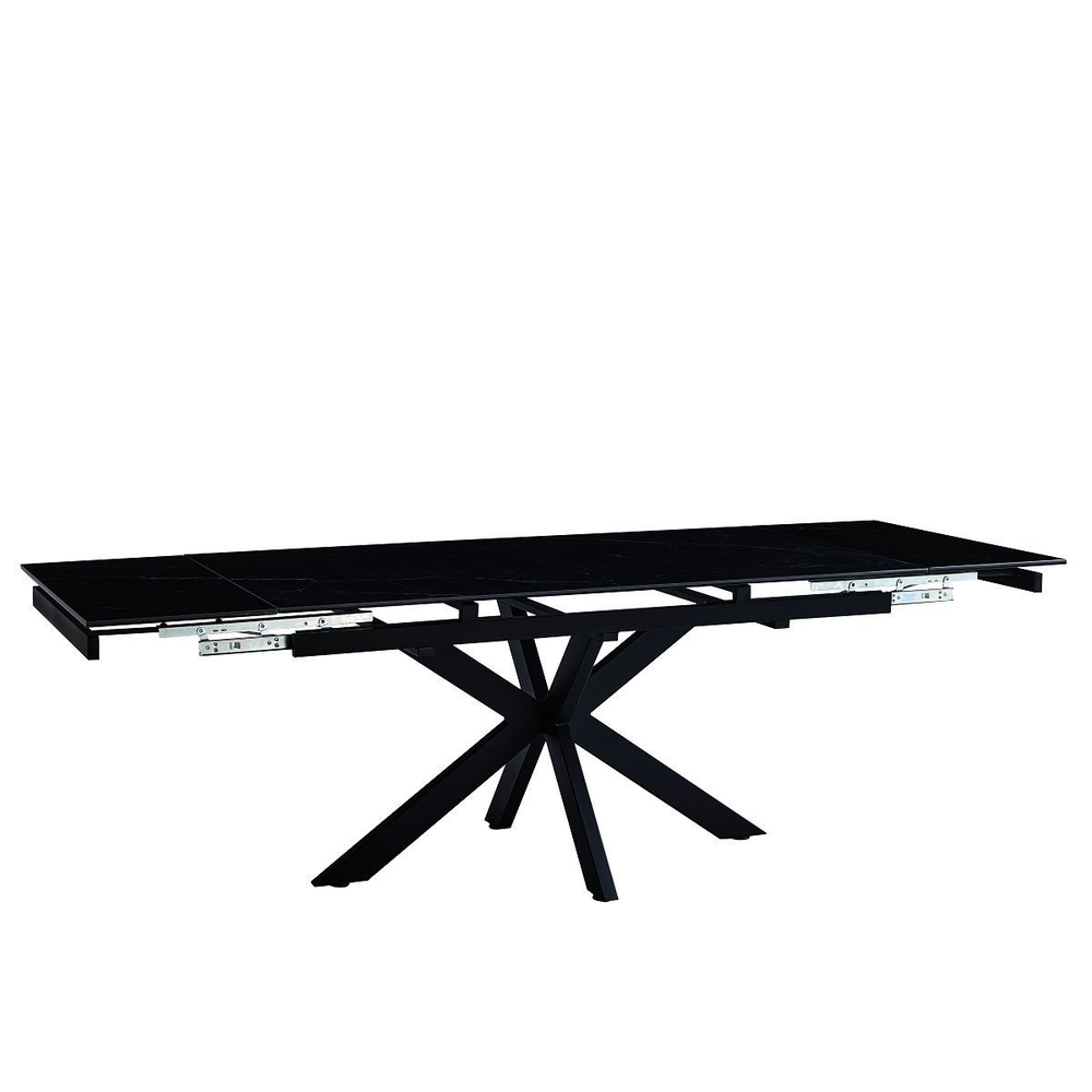 Стол керамический LA ALTA VENECJA Shashi black 160-240*90, каркас черный