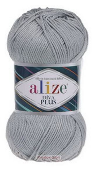 Пряжа Diva Plus Alize 21 серый