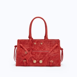 MANC КОЖАНАЯ СУМКА "ZOUZOU", КРАСНЫЙ