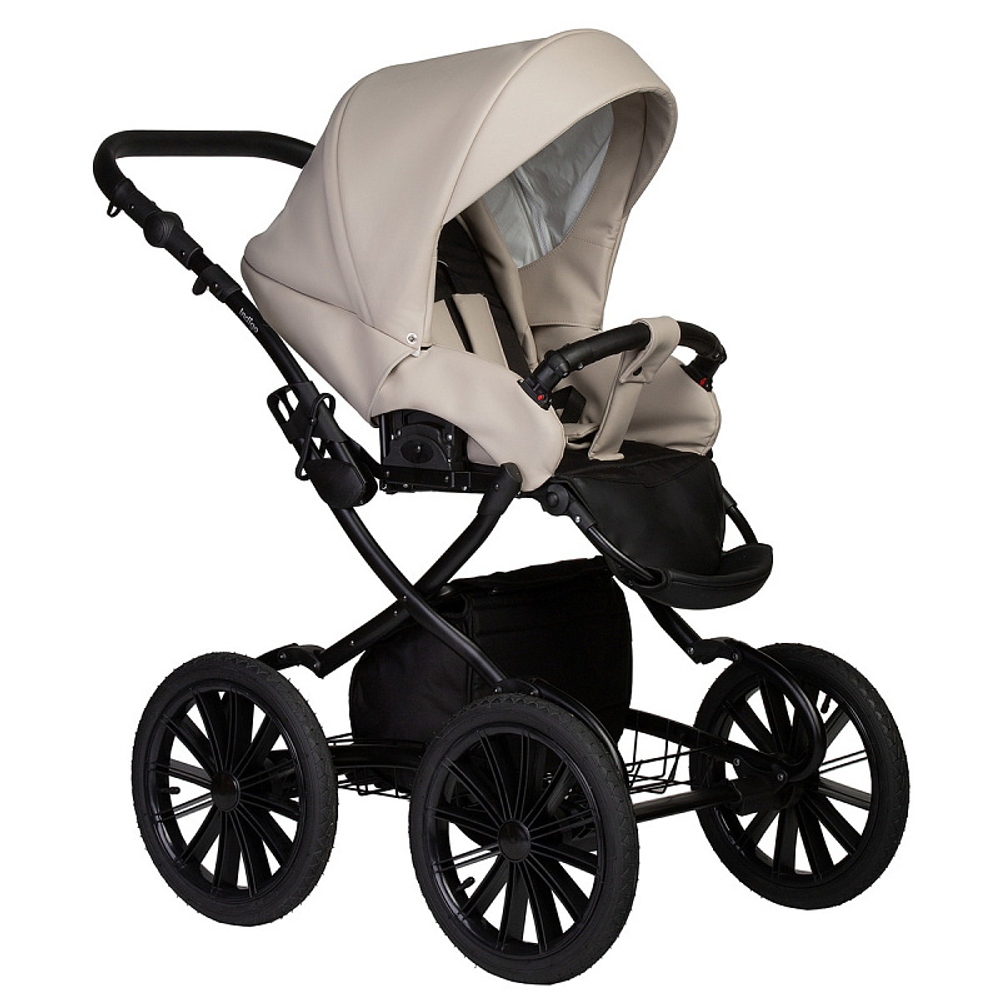 Детская коляска Indigo Mio Eco Plus 14 3 в 1 с автокреслом Avionaut Cosmo 02 св.бежевая кожа
