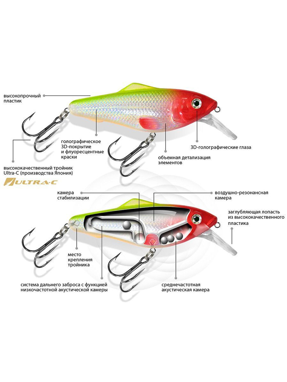 Воблер Шэд M-2 75mm,