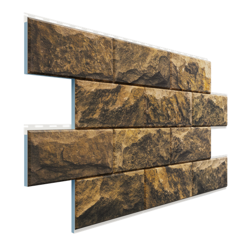 Фасадные панели (Цокольный Сайдинг) Доломит Дагестанский камень   Одинарные  Тигровый глаз