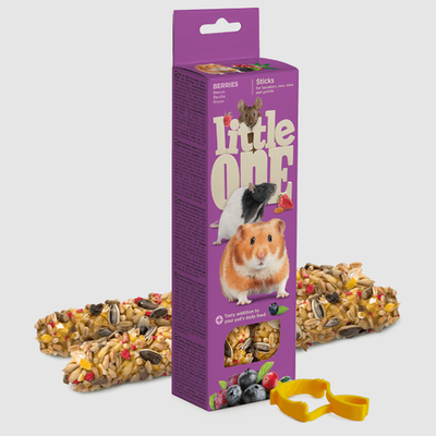 Little one 2х60 г палочки для хомяков, крыс, мышей и песчанок с ягодами