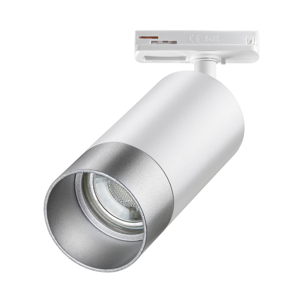 370862 PORT NT22 белый/серебро Трековый светильник двухжильный IP20 GU10 9W 220V SLIM