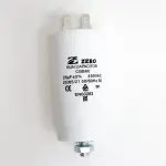 Пусковой конденсатор CBB60 25 мкФ+/-5% 450 цилиндрический, в пластиковом корпусе со шпилькой дна, с клеммами