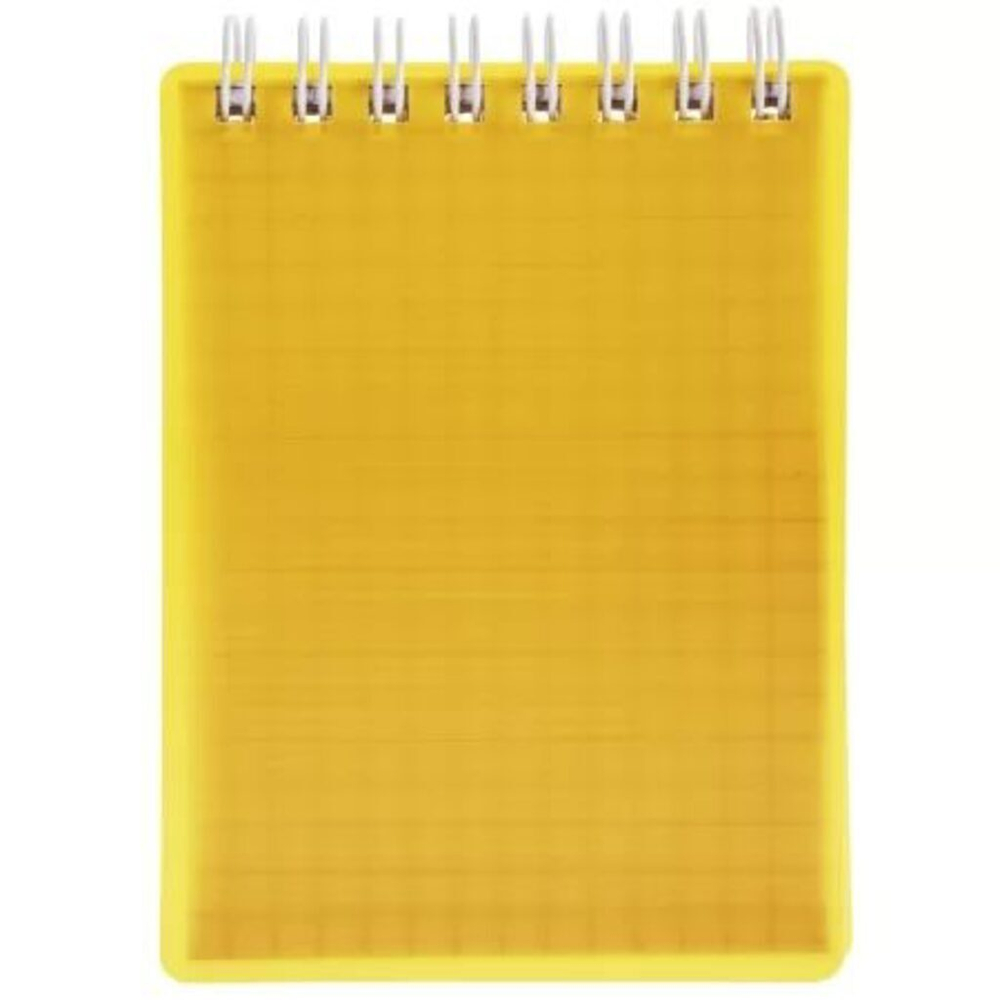 Блокнот А7 пласт.обл. 80л "Line neon. Желтый" гребень, кл.