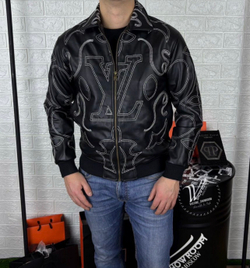 Кожаная куртка Louis Vuitton с вышивками