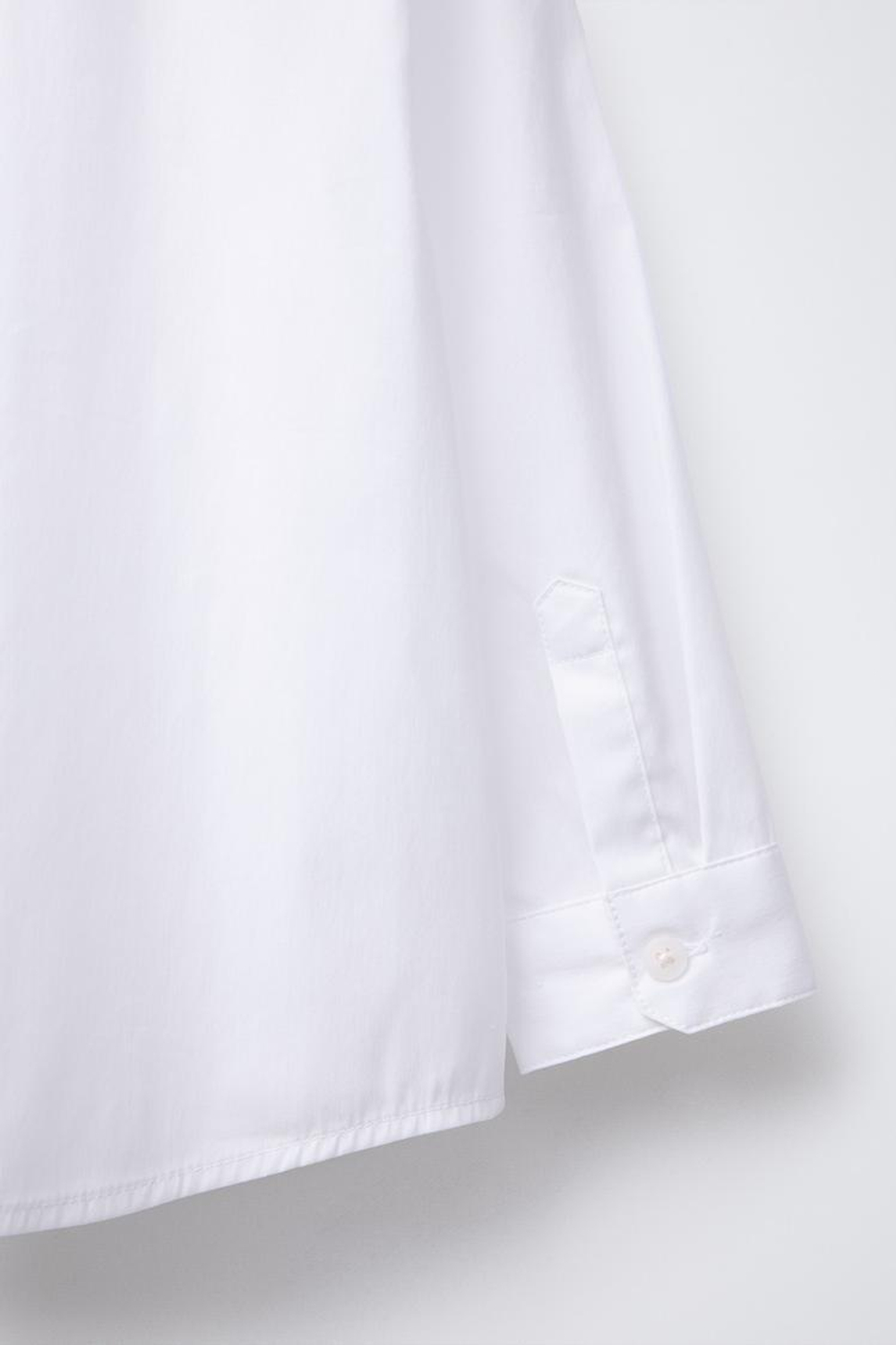 ZARA РУБАШКА ИЗ ЭЛАСТИЧНОЙ ТКАНИ, БЕЛЫЙ