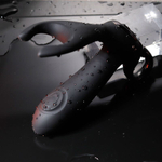 Черный вибромассажер простаты с эффектом маятника и пультом ДУ - 16 см. (Цвет: черный)