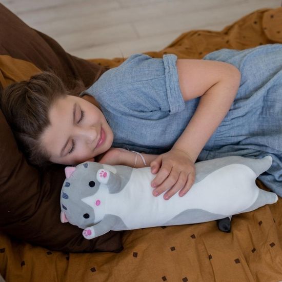 Мягкая игрушка Длинный кот (50см) серый