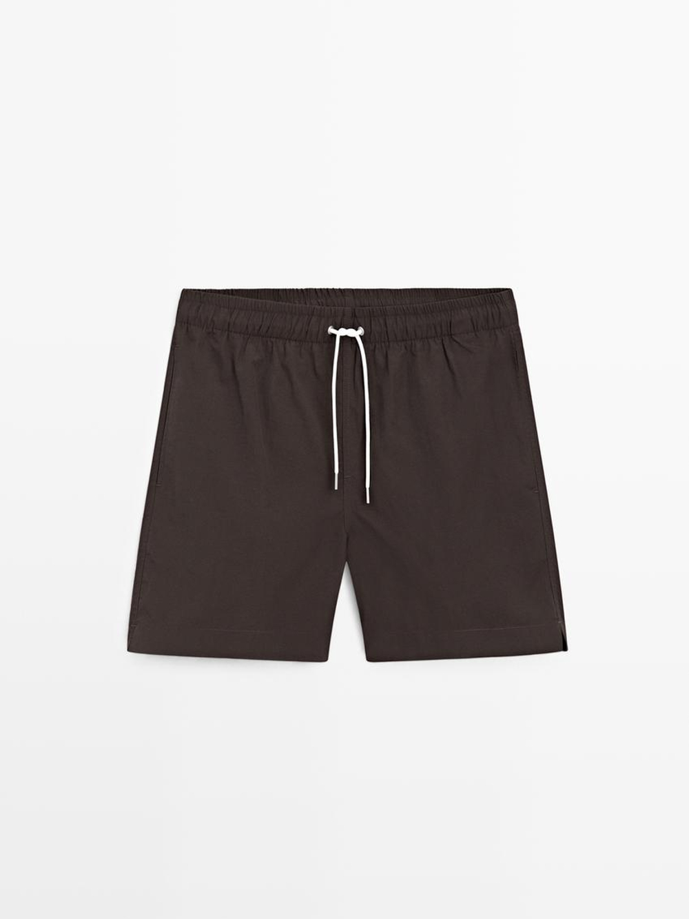 Massimo Dutti Однотонные плавки, коричневый