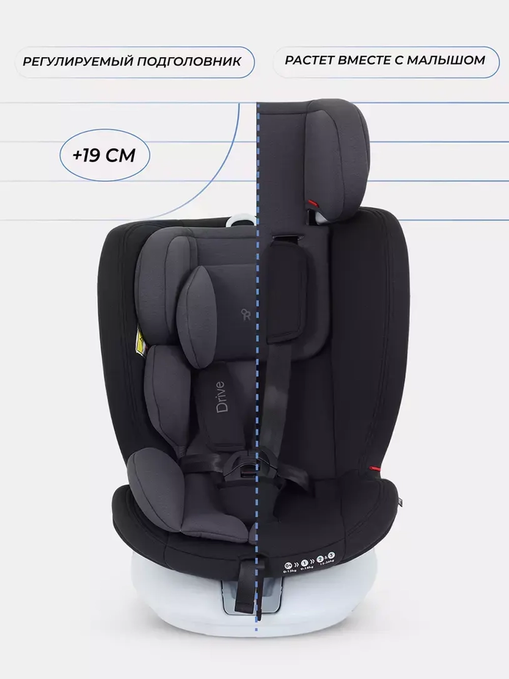 Автокресло RANT LB619 "DRIVE" isofix (Grey) группа 0-1-2-3 (0-36 кг)