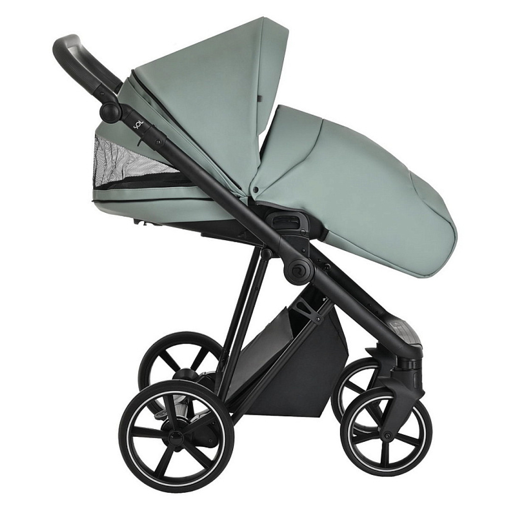 Детская коляска Roan Sol Кожа 2 в 1 RSL/2023 Misti Mint/Grey/руч. Серый