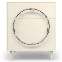 Комод Арт Колор matte Классик Сильвер с 3 ящиками Кремовый белый матовый