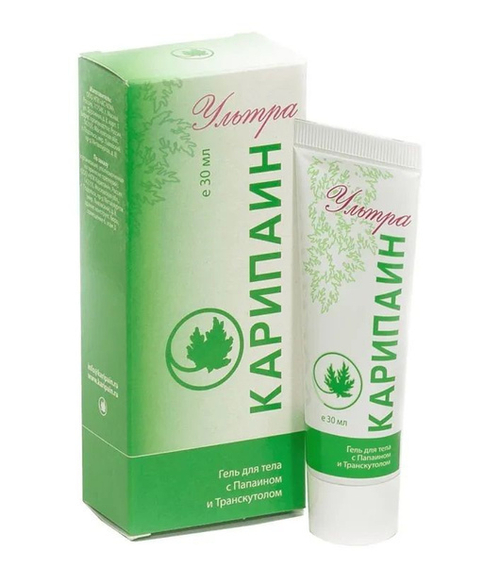 Карипаин Ультра гель с папаином и транскутолом 30 мл