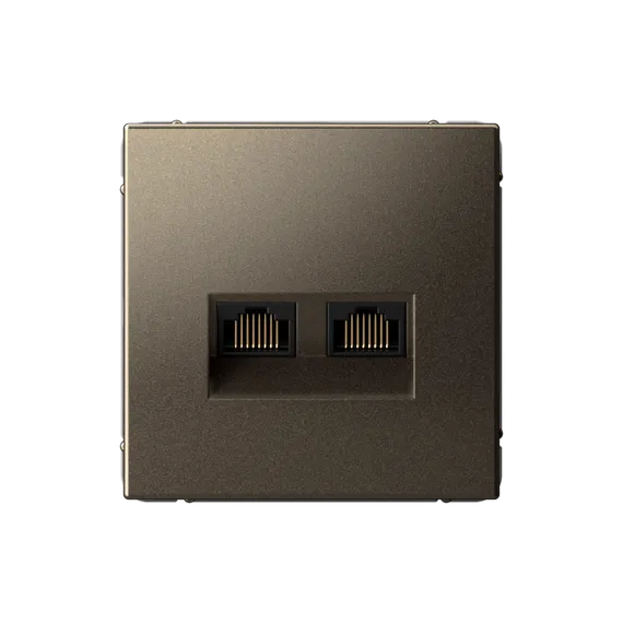 Розетка компьютерная 2-м ArtGallery RJ45 + RJ45 кат.5E механизм мокко SE GAL000685
