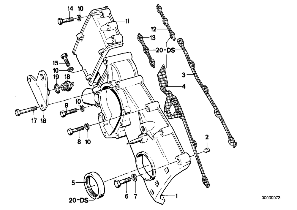 BMW E30 Cальник коленвала передний 35x55x12