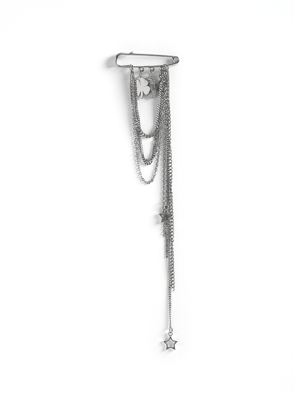 Брошь "Pin mix chain" Silver