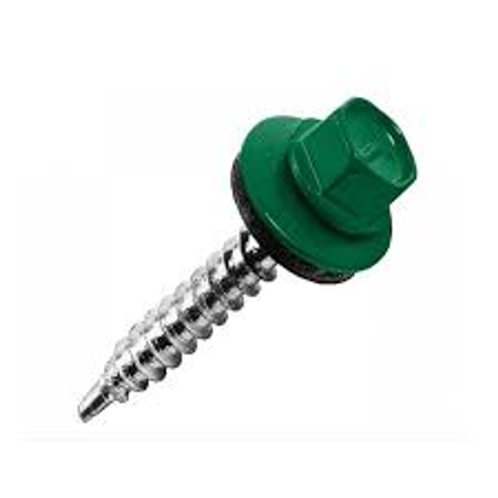 Саморез кровельный 4,8x29 RAL 6005 зелёный мох, по дереву