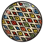 Ляган Риштанская Керамика 42 см. плоский, Атлас, цвет Микс