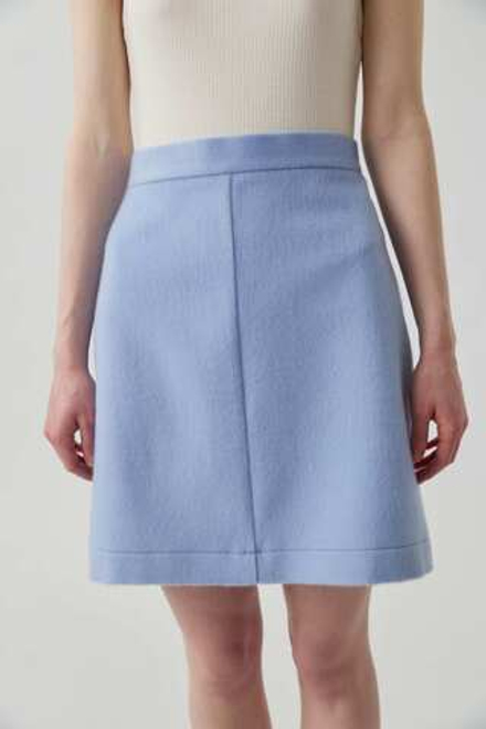 Мини-юбка из голубой шерсти