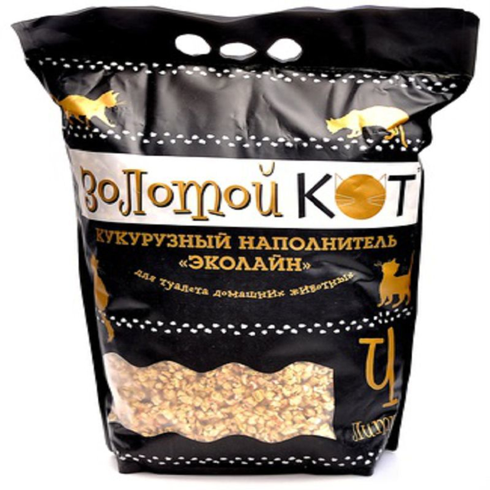 Золотой кот Кукурузный наполнитель для кошек и грызунов, 3 л
