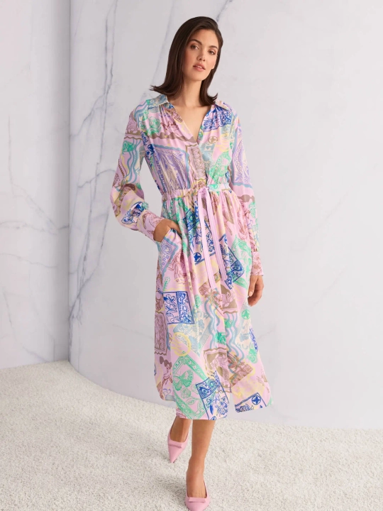 Платье из вискозы и шелка