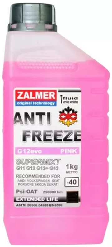 Антифриз ZALMER ZR4000 G12 evo (розовый -40) 1кг