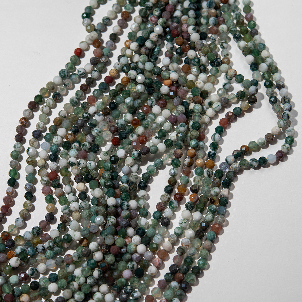 Моховой агат натуральный, 4,1мм, шар, микроогранка