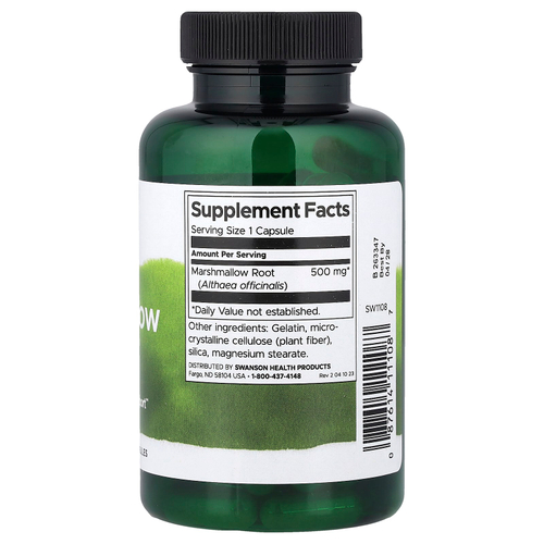 Swanson Vitamins, Корень алтея, 500 мг, 90 капсул