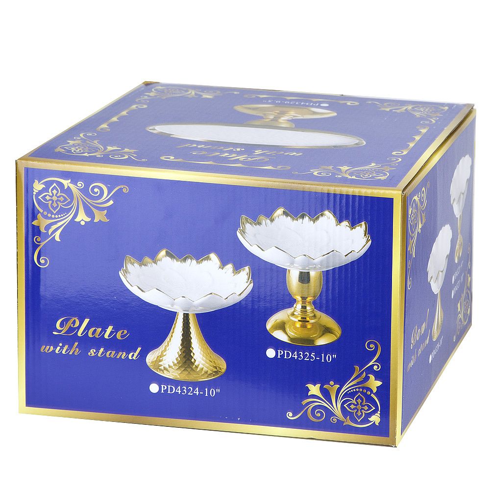 Блюдо на ножке " " 24,5х24,5х22,5см (фарфор) (подарочная упаковка)