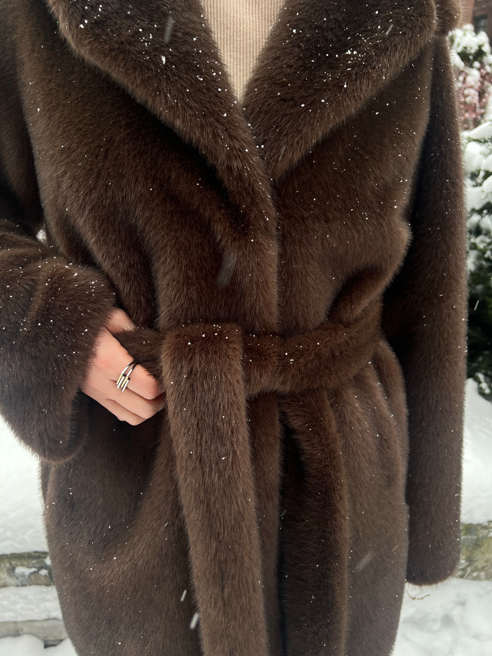 Шуба Lux миди горький шоколад