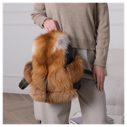 Меховой рюкзак «Городская хулиганка» рыжий