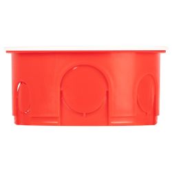 Распаячная коробка ЭРА KRT-80-40 скрытой установки красно-белая 80х40мм для твердых стен крышка IP20