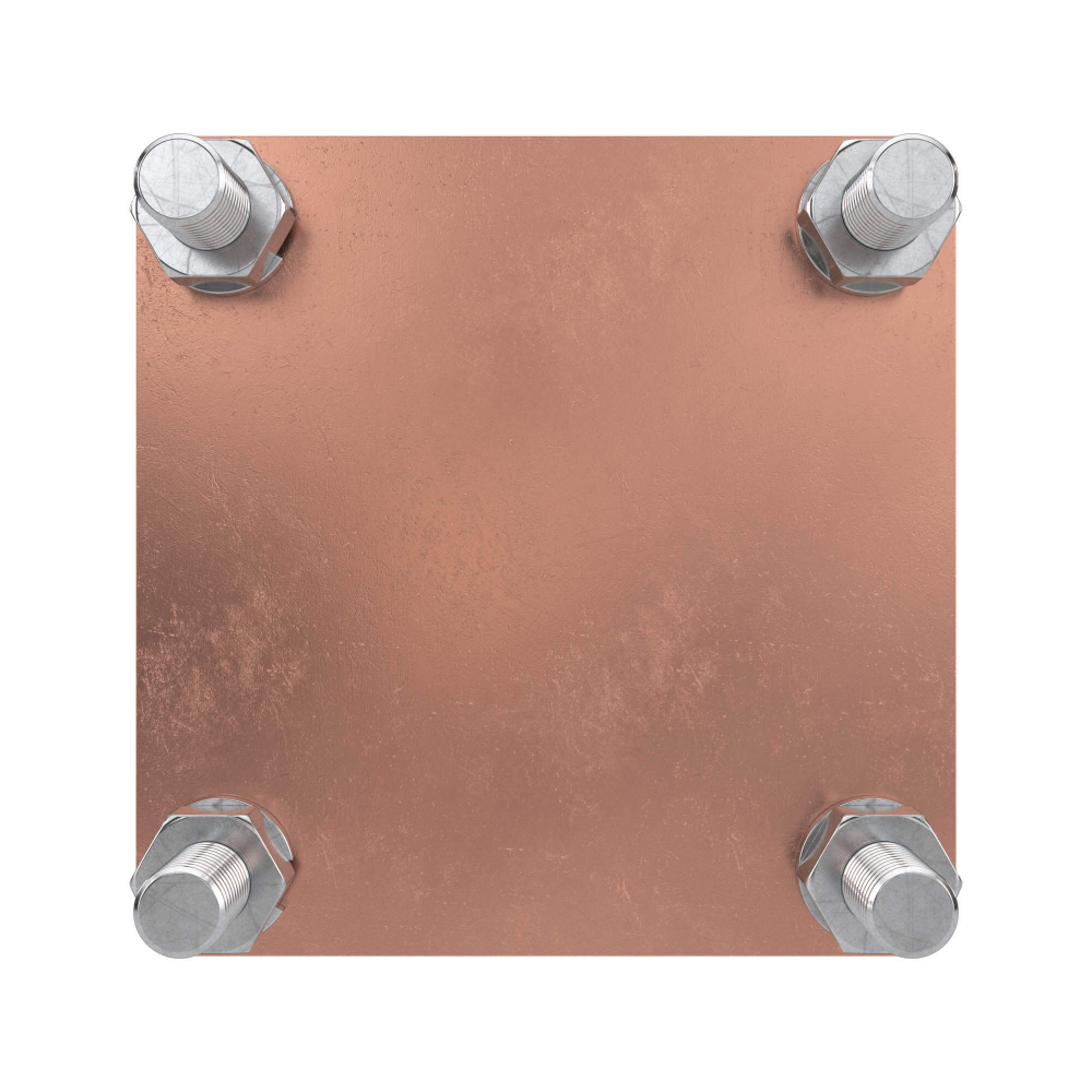 Соединитель пруток - полоса, 80х80 мм, медь