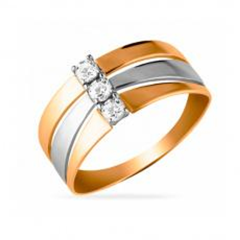 Кольцо из золота с фианитами