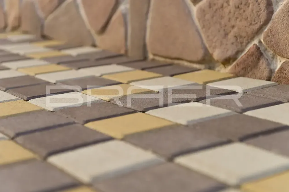 Тротуарная плитка Braer Лувр, Коричневый, 100х100 мм, 60 мм