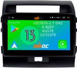 Магнитола для Toyota Land Cruiser 200 2007-2015 (экран климата внизу) - Airoc 2K AU-1111 Android 13, TS20, Carplay, 12/512Гб, 4G SIM-слот