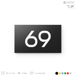 Табличка с номером 69 на дверь квартиры, для офиса, кабинета, аудитории, склада, черная 120х70 мм, Айдентика Технолоджи