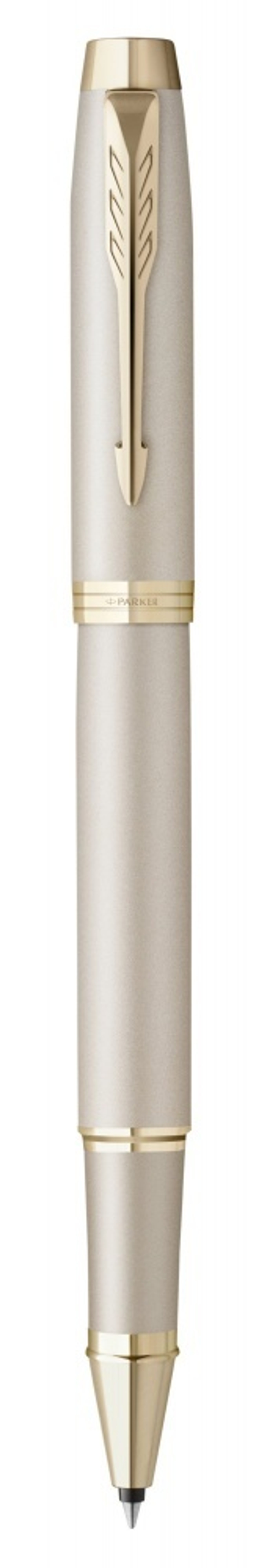 Ручка роллер Parker IM Professionals Monochrome Champagne, стержень:F, цвет чернил: black, в подарочной упаковке.