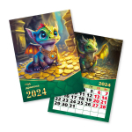 Календарь отрывной на магните 2024 Символ года «Дракон-Золото» 10*13,5 см