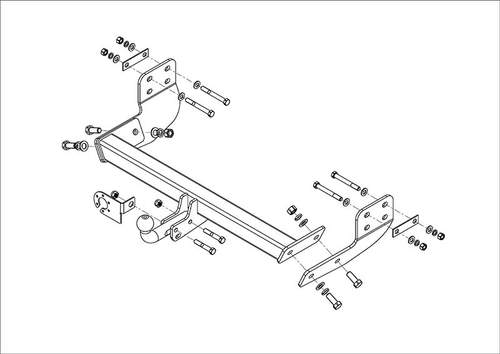 Фаркоп для Ford Tourneo 2013- Тип шара: A. Нагрузки: 2000/100 кг, FD 30