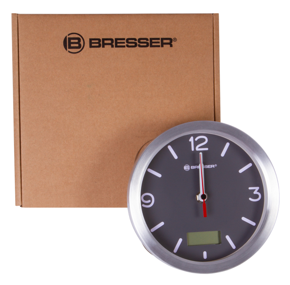 Часы Bresser MyTime Thermo/Hygro Bath, водонепроницаемые, серые